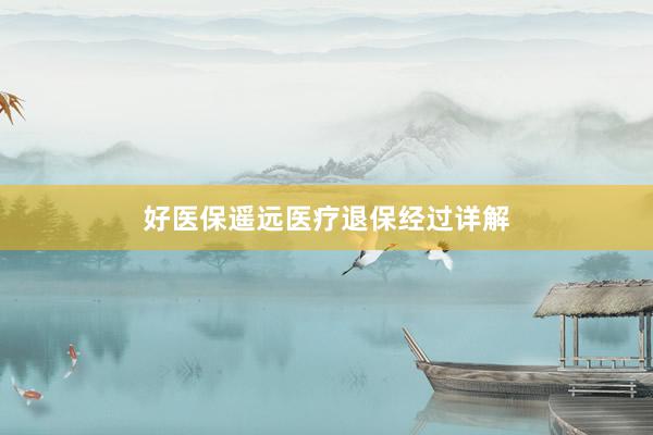 好医保遥远医疗退保经过详解