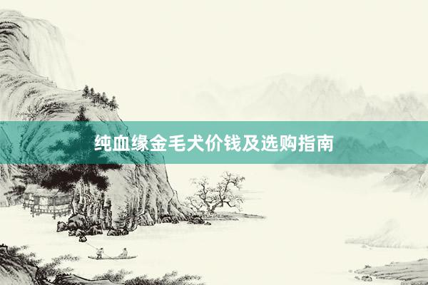 纯血缘金毛犬价钱及选购指南